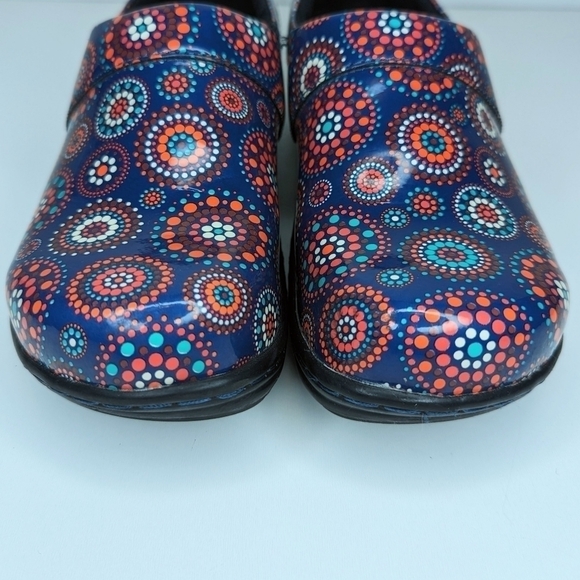 Klogs Mandala Mission women's leather clog shoes red blue size 7 - Picture 2 of 12